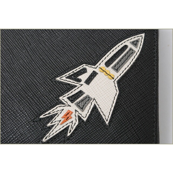 Prada Rocket Nero Wallet Saffiano Folding - Picture 1 of 6
